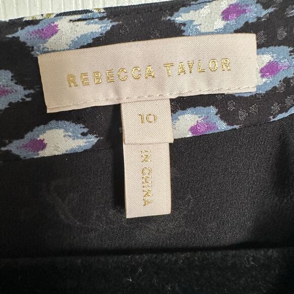 Rebecca Taylor Silk Black Paisley Ruffle Flutter Sleeve‎ Dress 10 - Picture 7 of 9